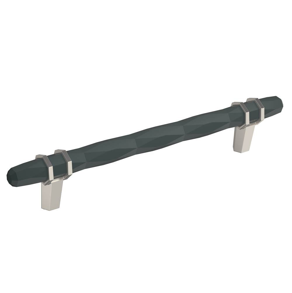 Amerock - London 6-5/16 in (160 mm) Center-to-Center Black Bronze/Satin Nickel Cabinet Pull - Black Bronze/Satin Nickel