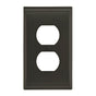 Amerock - Candler 1 Receptacle Black Bronze Wall Plate - Black Bronze