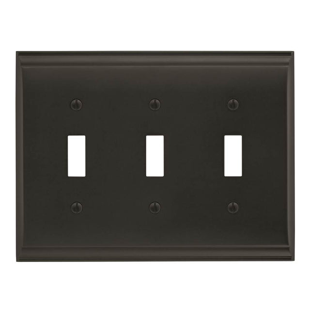 Amerock - Candler 3 Toggle Black Bronze Wall Plate - Black Bronze