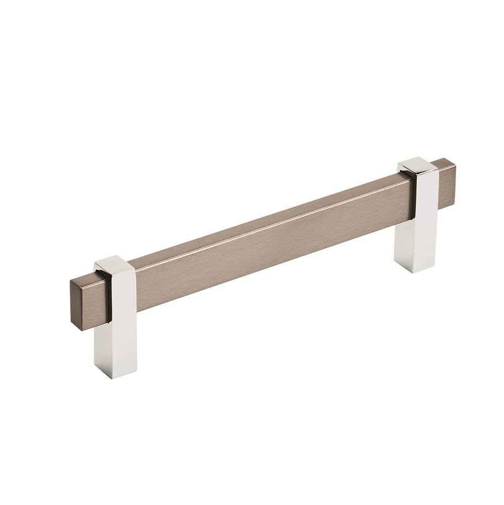 Amerock - Mulino 5-1/16 in (128 mm) Center-to-Center Black Brushed Nickel/Polished Chrome Cabinet Pull - Black Brushed Nickel/Polished Chrome