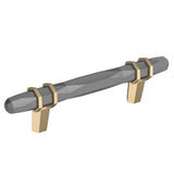 Amerock - London 3-3/4 in (96 mm) Center-to-Center Black Chrome/Golden Champagne Cabinet Pull - Black Chrome/Golden Champagne