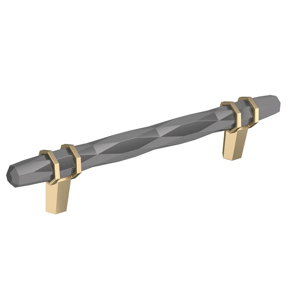 Amerock - London 5-1/16 in (128 mm) Center-to-Center Black Chrome/Golden Champagne Cabinet Pull - Black Chrome/Golden Champagne