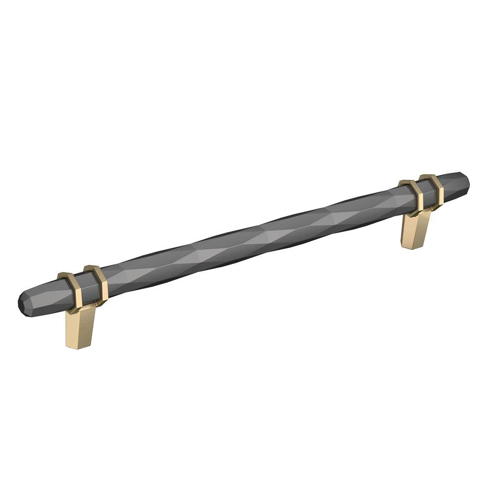 Amerock - London 8 in (203 mm) Center-to-Center Black Chrome/Golden Champagne Cabinet Pull - Black Chrome/Golden Champagne