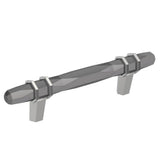 Amerock - London 3-3/4 in (96 mm) Center-to-Center Black Chrome/Polished Chrome Cabinet Pull - Black Chrome/Polished Chrome