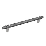 Amerock - London 8 in (203 mm) Center-to-Center Black Chrome/Polished Chrome Cabinet Pull - Black Chrome/Polished Chrome