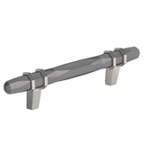 Amerock - London 3-3/4 in (96 mm) Center-to-Center Black Chrome/Satin Nickel Cabinet Pull - Black Chrome/Satin Nickel