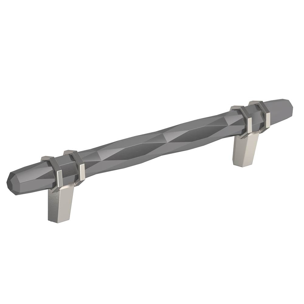 Amerock - London 5-1/16 in (128 mm) Center-to-Center Black Chrome/Satin Nickel Cabinet Pull - Black Chrome/Satin Nickel