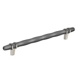 Amerock - London 8 in (203 mm) Center-to-Center Black Chrome/Satin Nickel Cabinet Pull - Black Chrome/Satin Nickel