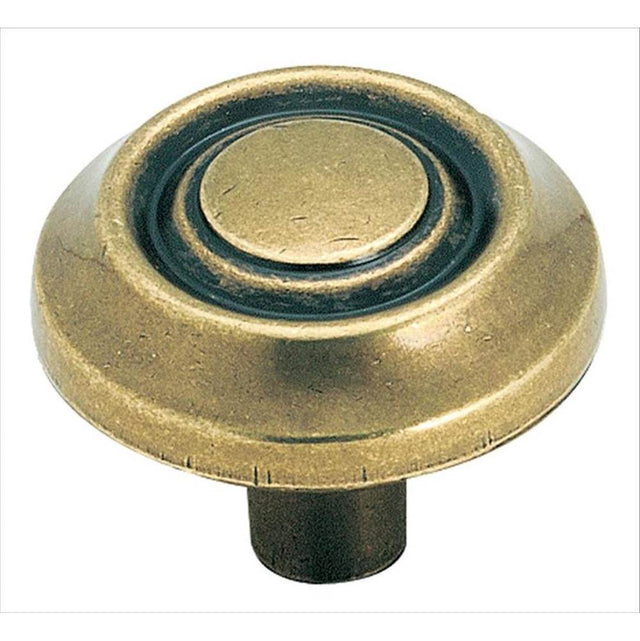 Amerock - Allison Value 1-1/4 in (32 mm) Diameter Burnished Brass Cabinet Knob - Burnished Brass