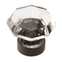 Amerock - Traditional Classics 1-5/16 in (33 mm) Diameter Clear/Black Bronze Cabinet Knob - Clear/Black Bronze