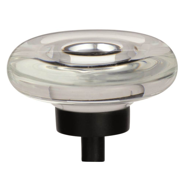 Amerock - Glacio 1-3/4 in (44 mm) Diameter Clear/Black Bronze Cabinet Knob - Clear/Black Bronze