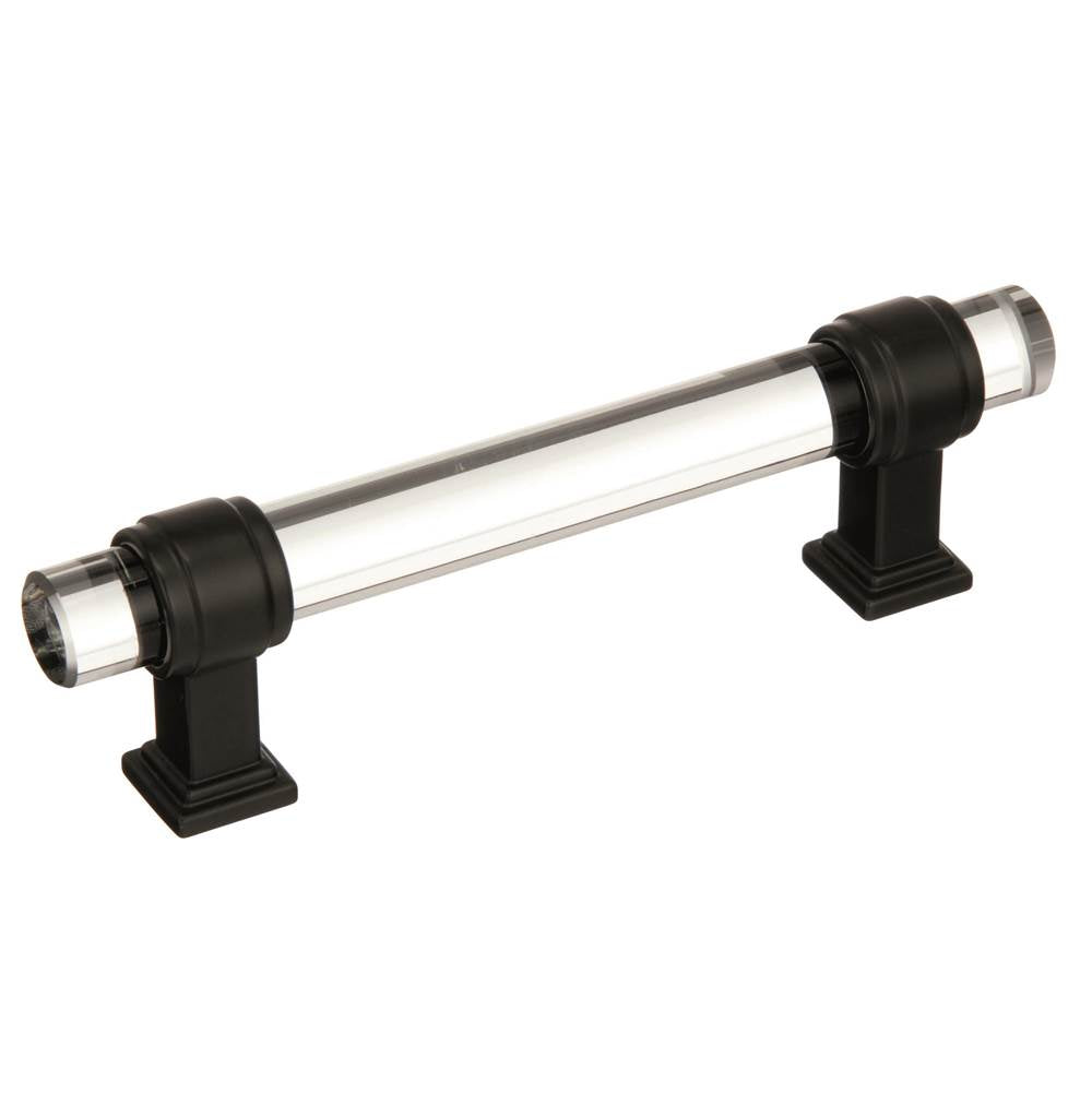 Amerock - Glacio 3-3/4 in (96 mm) Center-to-Center Clear/Black Bronze Cabinet Pull - Clear/Black Bronze
