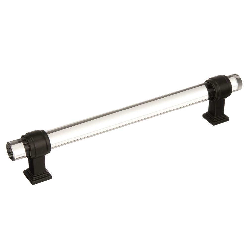 Amerock - Glacio 6-5/16 in (160 mm) Center-to-Center Clear/Black Bronze Cabinet Pull - Clear/Black Bronze