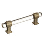 Amerock - Glacio 3-3/4 in (96 mm) Center-to-Center Clear/Golden Champagne Cabinet Pull - Clear/Golden Champagne