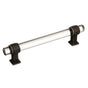 Amerock - Glacio 5-1/16 in (128 mm) Center-to-Center Clear/Oil-Rubbed Bronze Cabinet Pull - Clear/Oil-Rubbed Bronze