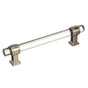 Amerock - Glacio 5-1/16 in (128 mm) Center-to-Center Clear/Polished Nickel Cabinet Pull - Clear/Polished Nickel