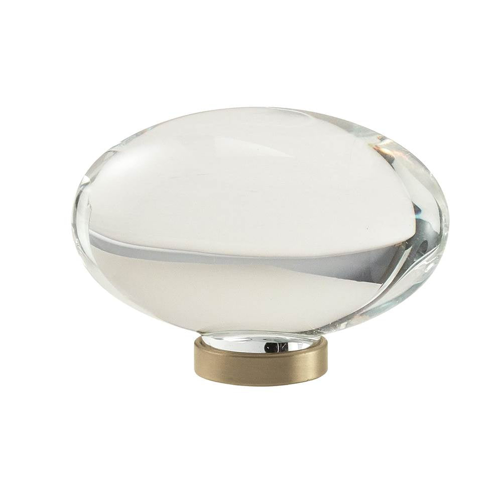 Amerock - Glacio 1-3/4 in (44 mm) Length Clear/Golden Champagne Cabinet Knob - Clear/Golden Champagne