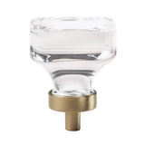 Amerock - Glacio 1-3/8 in (35 mm) Length Clear/Golden Champagne Cabinet Knob - Clear/Golden Champagne