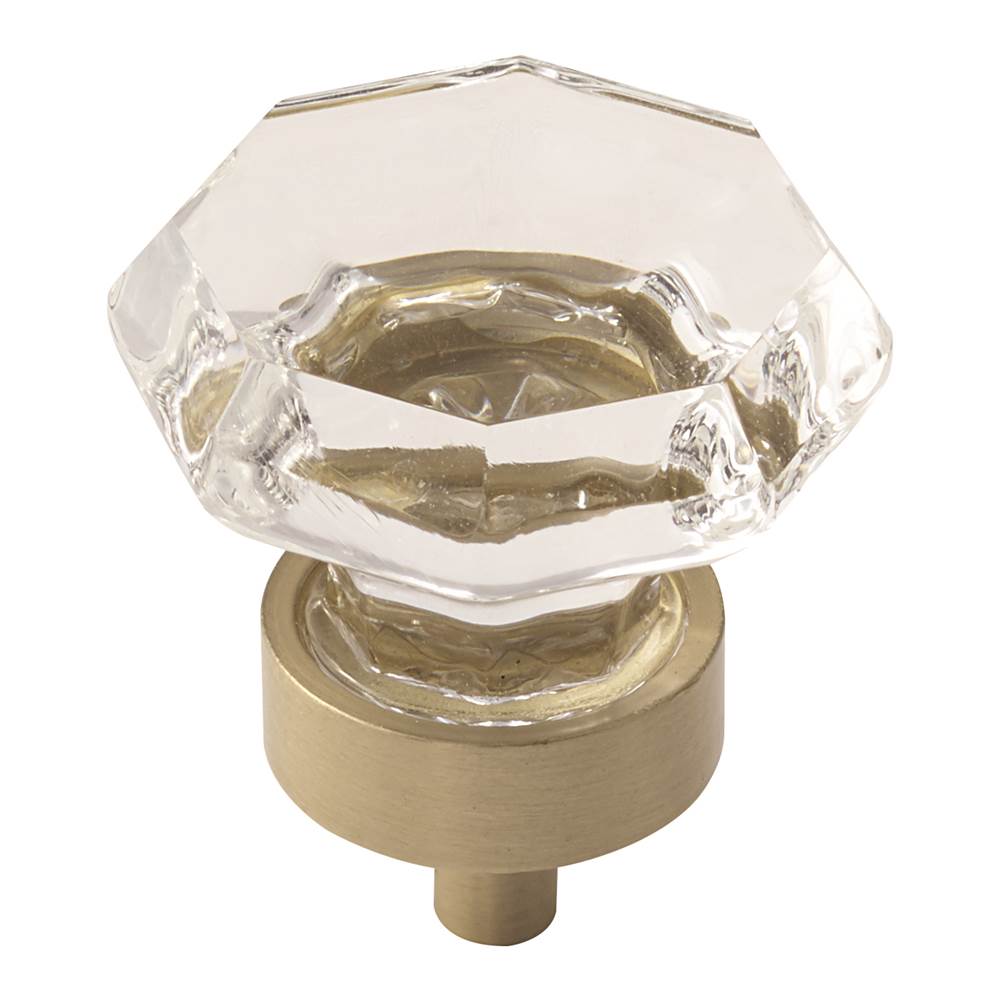 Amerock - Traditional Classics 1-5/16 in (33 mm) Diameter Clear/Golden Champagne Cabinet Knob - Clear/Golden Champagne
