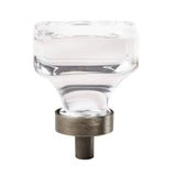 Amerock - Glacio 1-3/8 in (35 mm) Length Clear/Gunmetal Cabinet Knob - Clear/Gunmetal