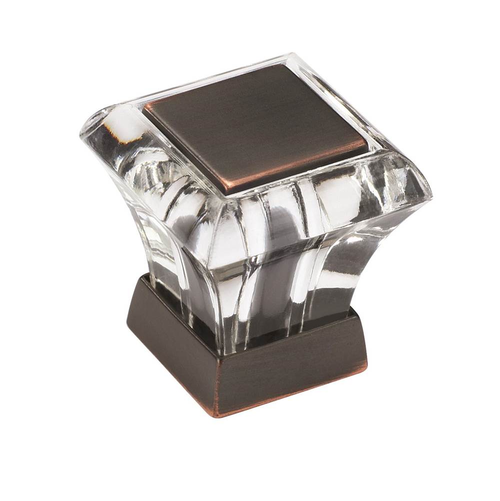 Amerock - Abernathy 1-1/16 in (27 mm) Length Clear/Oil-Rubbed Bronze Cabinet Knob - Clear/Oil-Rubbed Bronze
