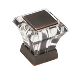 Amerock - Abernathy 1-1/16 in (27 mm) Length Clear/Oil-Rubbed Bronze Cabinet Knob - Clear/Oil-Rubbed Bronze