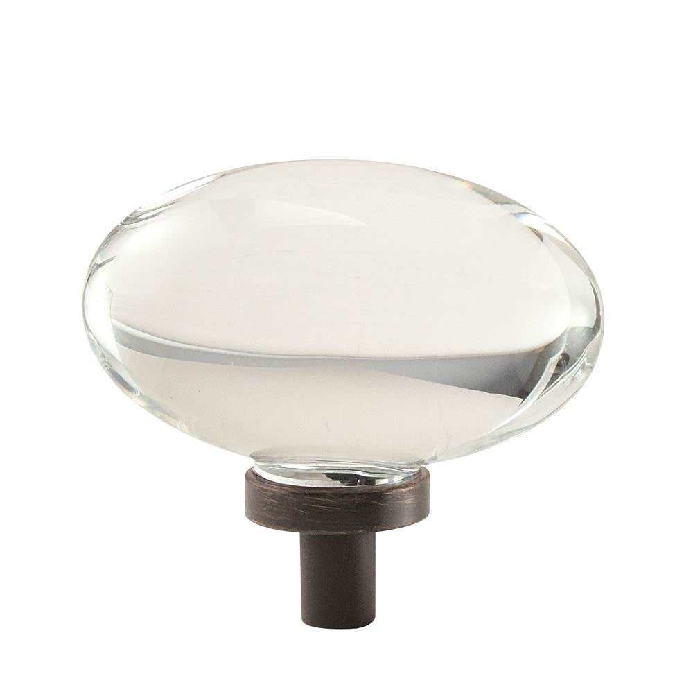 Amerock - Glacio 1-3/4 in (44 mm) Length Clear/Oil-Rubbed Bronze Cabinet Knob - Clear/Oil-Rubbed Bronze