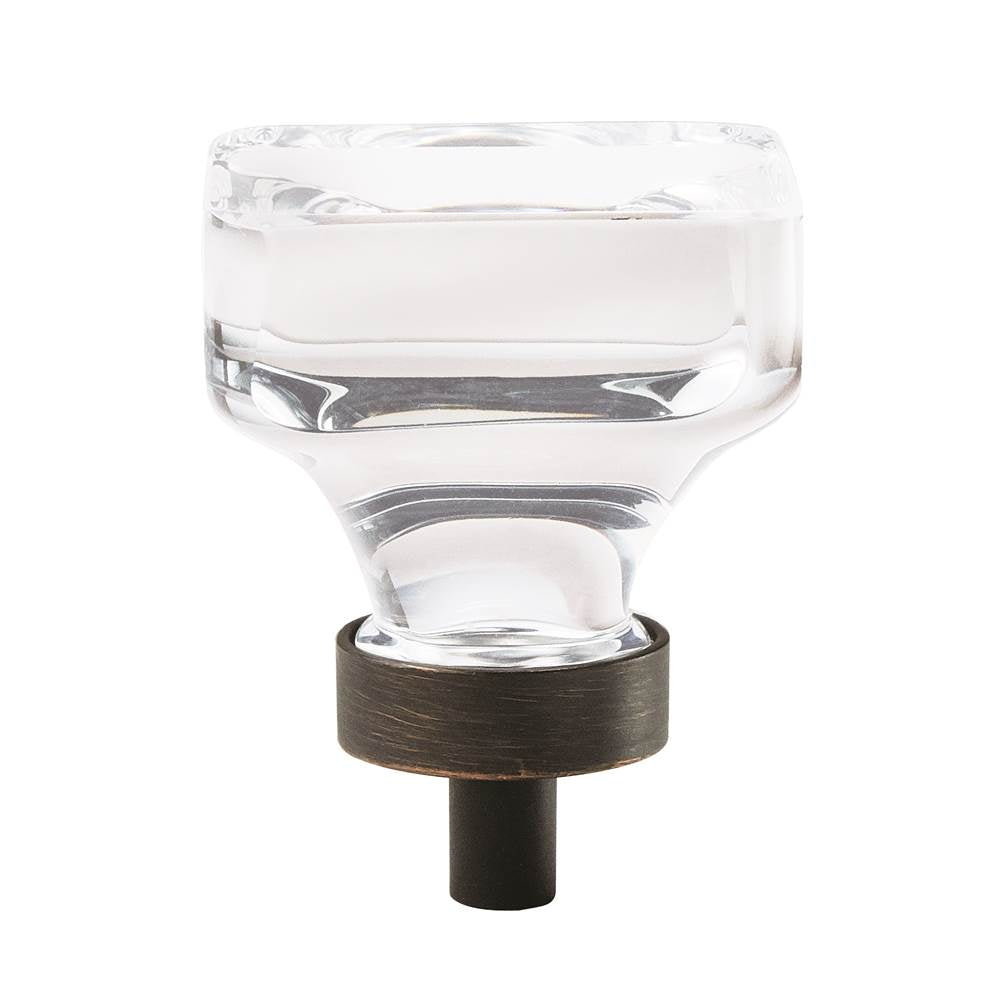 Amerock - Glacio 1-3/8 in (35 mm) Length Clear/Oil-Rubbed Bronze Cabinet Knob - Clear/Oil-Rubbed Bronze