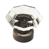 Amerock - Traditional Classics 1-5/16 in (33 mm) Diameter Clear/Oil-Rubbed Bronze Cabinet Knob - Clear/Oil-Rubbed Bronze