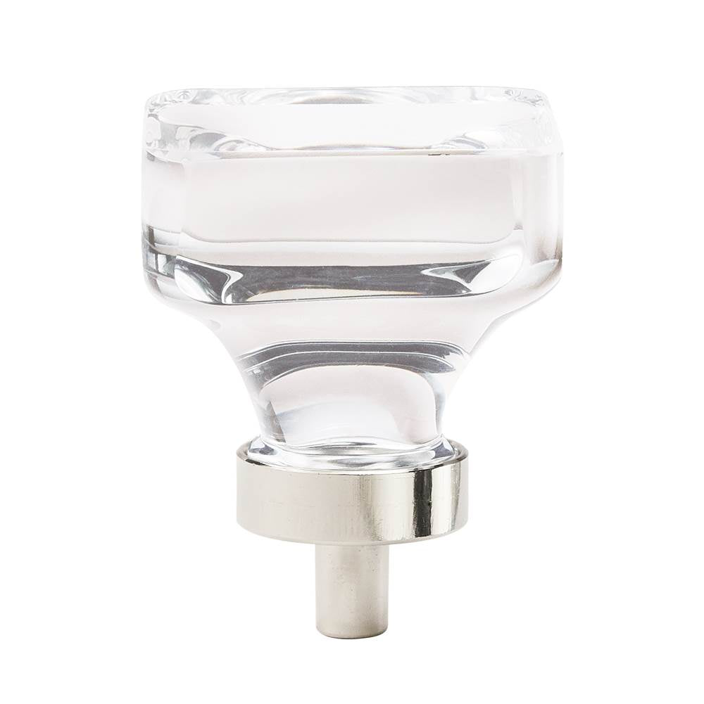 Amerock - Glacio 1-3/8 in (35 mm) Length Clear/Polished Nickel Cabinet Knob - Clear/Polished Nickel