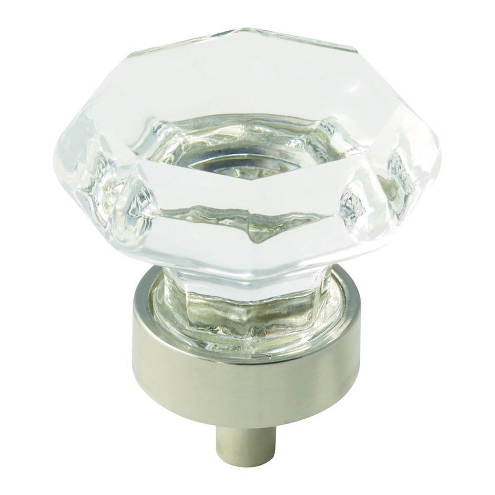Amerock - Traditional Classics 1-5/16 in (33 mm) Diameter Clear/Polished Nickel Cabinet Knob - Clear/Polished Nickel