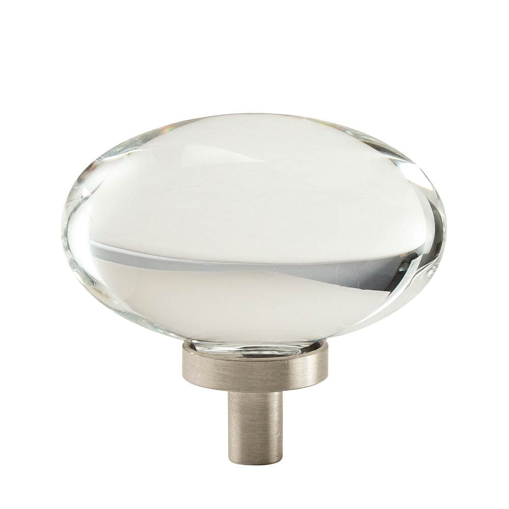 Amerock - Glacio 1-3/4 in (44 mm) Length Clear/Satin Nickel Cabinet Knob - Clear/Satin NickelÂ 