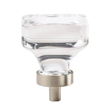 Amerock - Glacio 1-3/8 in (35 mm) Length Clear/Satin Nickel Cabinet Knob - Clear/Satin NickelÂ 