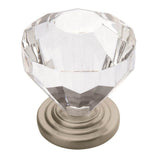 Amerock - Traditional Classics 1-1/4 in (32 mm) Diameter Clear/Satin Nickel Cabinet Knob - Satin Nickel