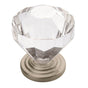 Amerock - Traditional Classics 1-1/4 in (32 mm) Diameter Clear/Satin Nickel Cabinet Knob - Satin Nickel