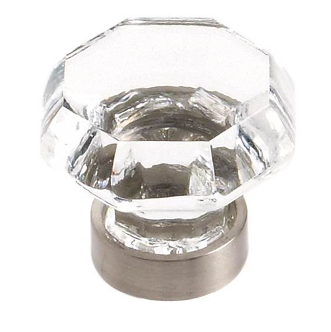 Amerock - Traditional Classics 1-5/16 in (33 mm) Diameter Clear/Satin Nickel Cabinet Knob - Clear/Satin NickelÂ 
