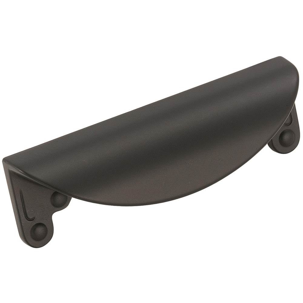 Amerock - Inspirations 3 in (76 mm) Center-to-Center Flat Black Cabinet Cup Pull - Flat Black