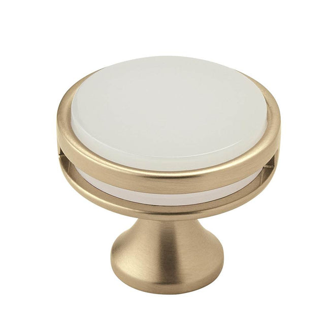 Amerock - Oberon 1-3/8 in (35 mm) Diameter Golden Champagne/Frosted Cabinet Knob - Golden Champagne/FrostedÂ 