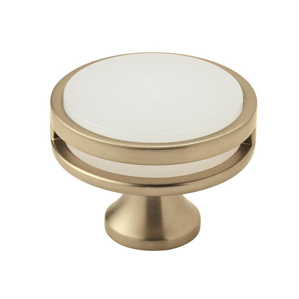 Amerock - Oberon 1-3/4 in (44 mm) Diameter Golden Champagne/Frosted Cabinet Knob - Golden Champagne/FrostedÂ 