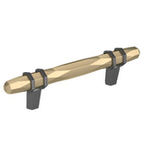 Amerock - London 3-3/4 in (96 mm) Center-to-Center Golden Champagne/Black Chrome Cabinet Pull - Golden Champagne/Black Chrome