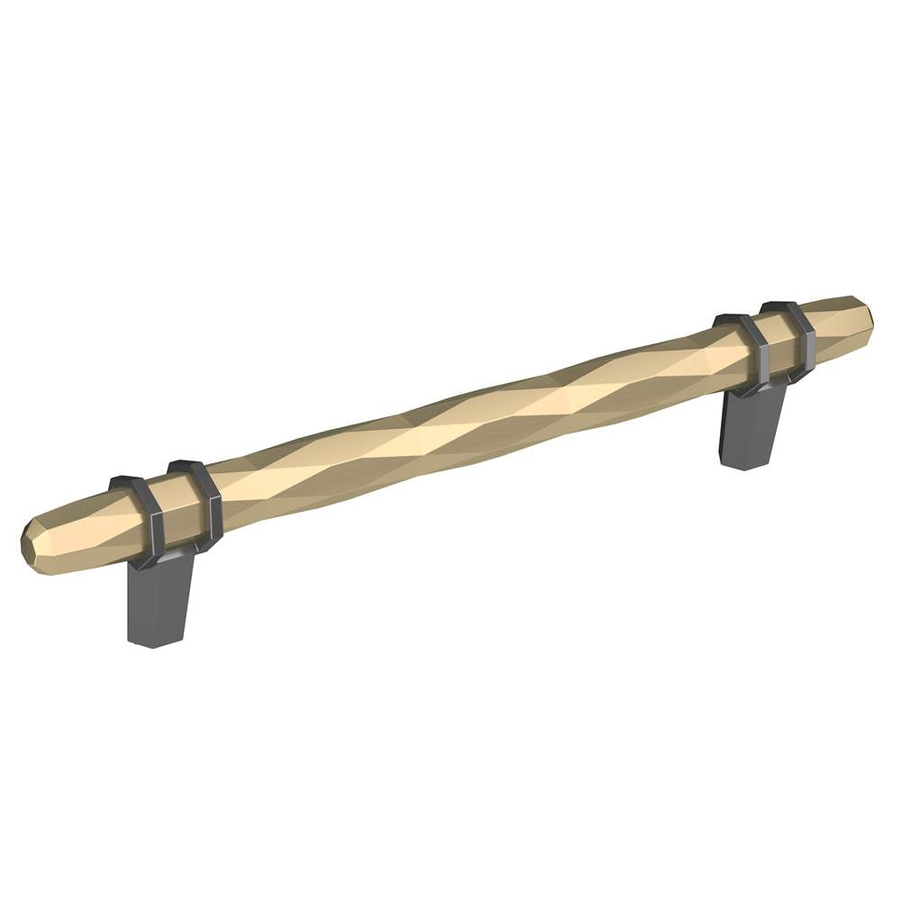 Amerock - London 6-5/16 in (160 mm) Center-to-Center Golden Champagne/Black Chrome Cabinet Pull - Golden Champagne/Black Chrome