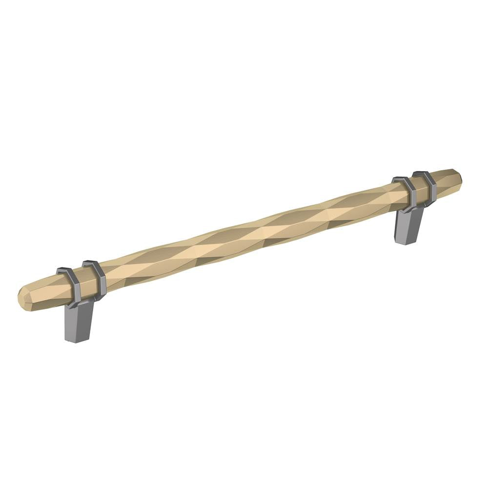 Amerock - London 8 in (203 mm) Center-to-Center Golden Champagne/Black Chrome Cabinet Pull - Golden Champagne/Black Chrome