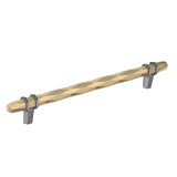 Amerock - London 8 in (203 mm) Center-to-Center Golden Champagne/Black Chrome Cabinet Pull - Golden Champagne/Black Chrome