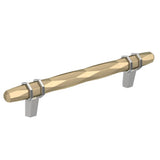 Amerock - London 5-1/16 in (128 mm) Center-to-Center Golden Champagne/Polished Chrome Cabinet Pull - Golden Champagne/Polished Chrome