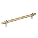 Amerock - London 8 in (203 mm) Center-to-Center Golden Champagne/Polished Chrome Cabinet Pull - Golden Champagne/Polished Chrome