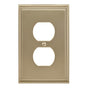 Amerock - Mulholland 1 Receptacle Golden Champagne Wall Plate - Golden Champagne