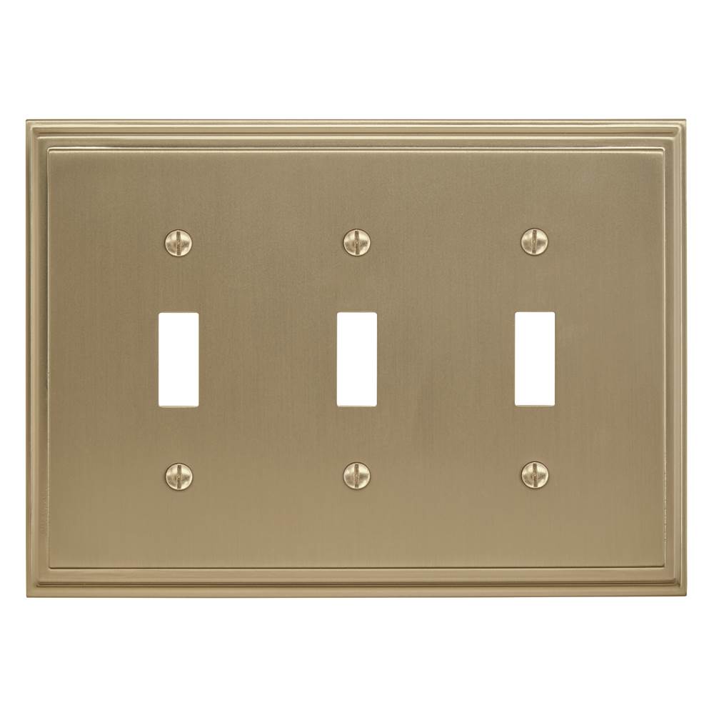 Amerock - Mulholland 3 Toggle Golden Champagne Wall Plate - Golden Champagne
