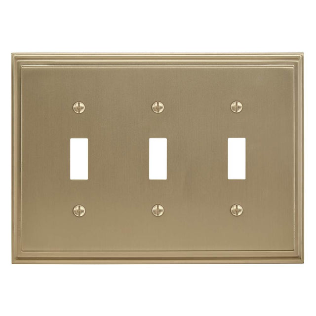 Amerock - Mulholland 3 Toggle Golden Champagne Wall Plate - Golden Champagne
