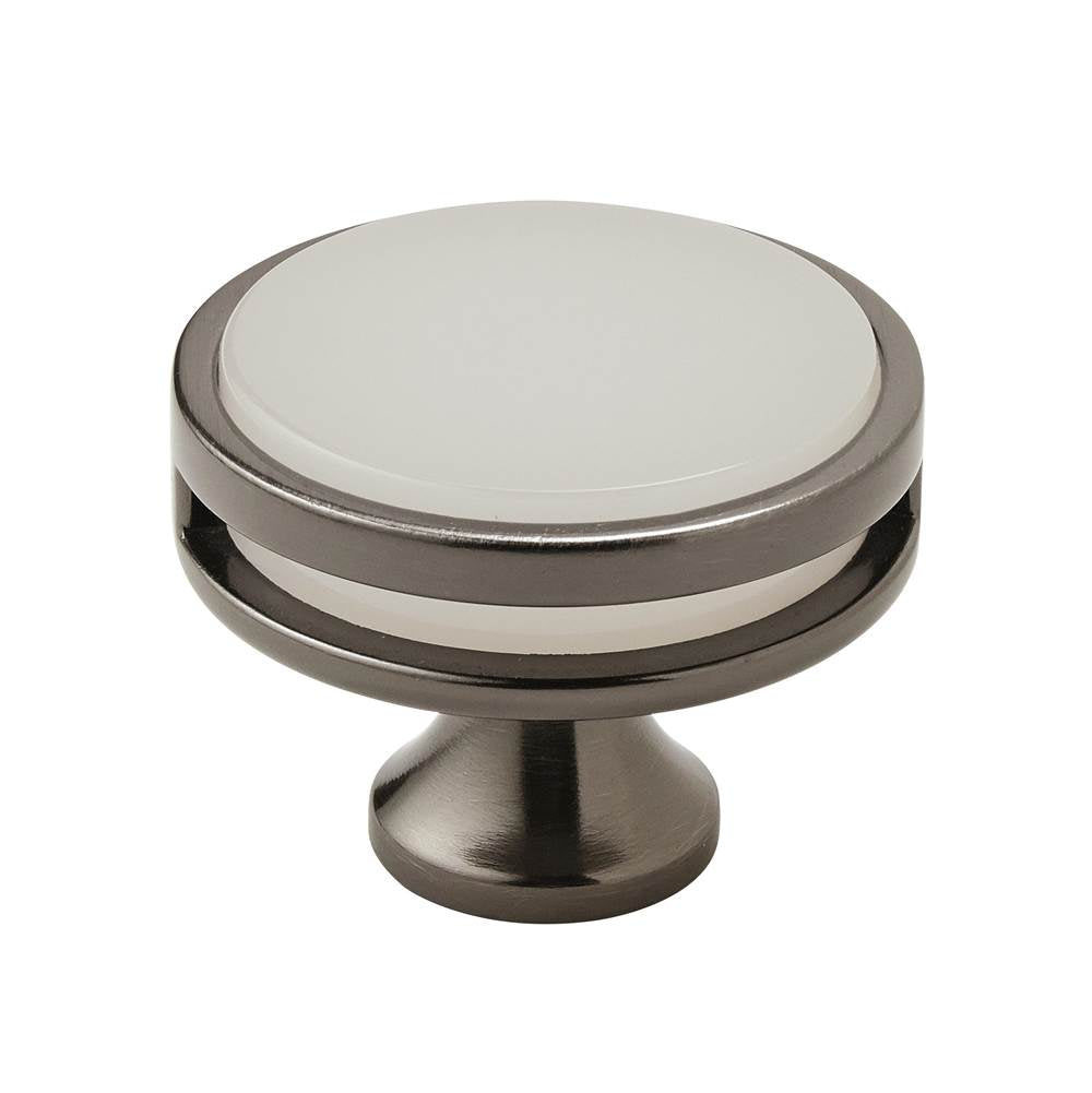 Amerock - Oberon 1-3/4 in (44 mm) Diameter Gunmetal/Frosted Cabinet Knob - Gunmetal/Frosted