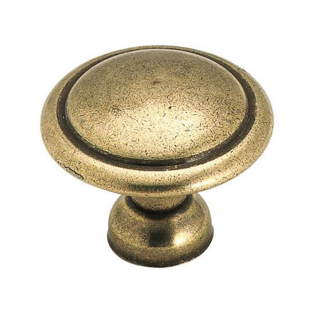 Amerock - Allison Value 1-3/8 in (35 mm) Diameter Light Antique Brass Cabinet Knob - Light Antique Brass